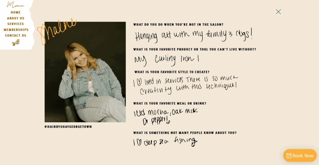 Western Blonde Salon, learn more about each stylist section on the website.